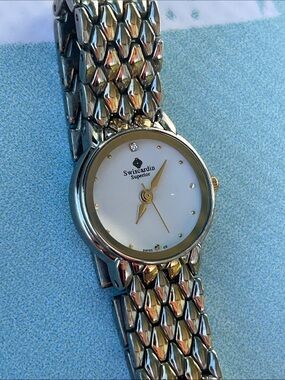 Swiscardin Superior Two-Tone Ladies Watch - White Dial
